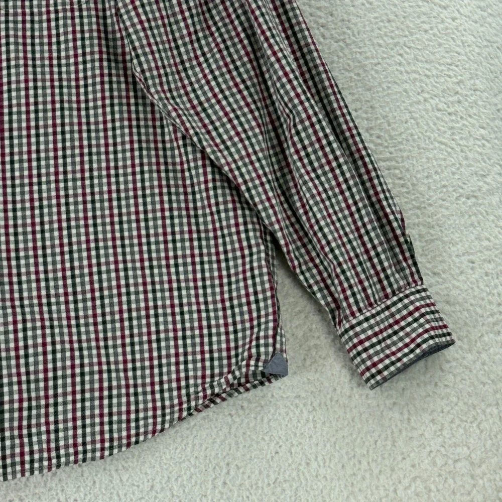 Lacoste Button-Up Shirt Mens Size XL Black Plaid Long Sleeve 100% Cotton Regular